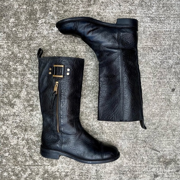 Tory Burch Shoes - Tory Burch Corey Mid Calf Leather Boots, Black,7
